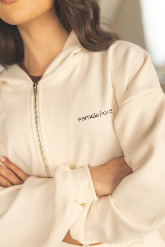 HOODIE VELVET LOUNGE CREAM